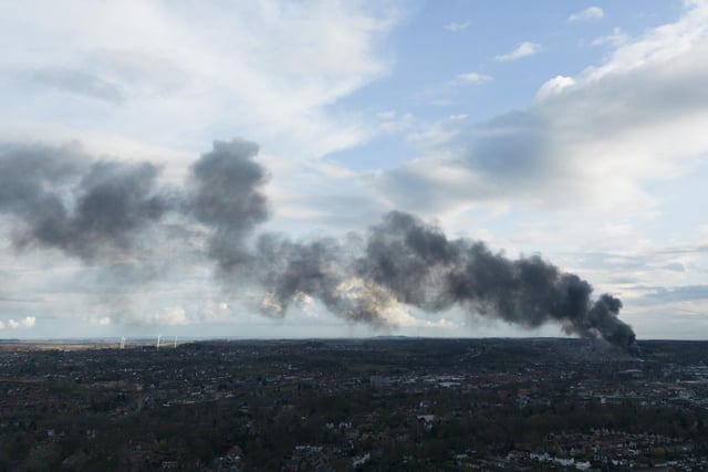 One resident captured the smoke with the use of an aerial drone.