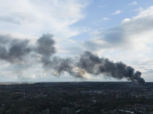 One resident captured the smoke with the use of an aerial drone.