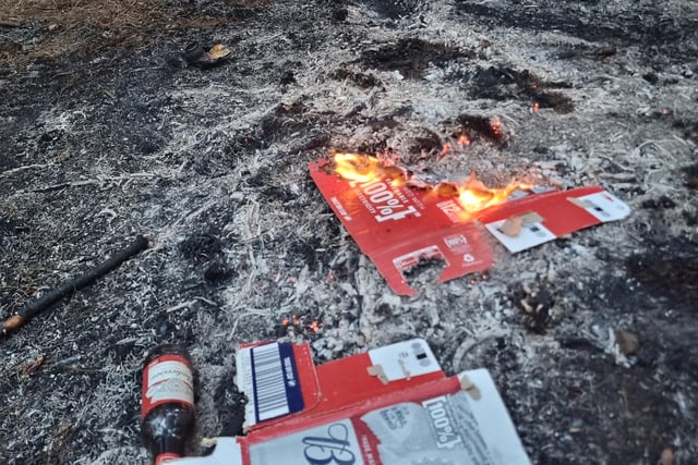 Evidence of drinking at the fire in Sookholme Woods.