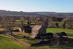 Whaley Grange, which sits on a plot covering half-an-acre in the village of Ashover, near Chesterfield. This aerial shot conveys its spectacular setting.