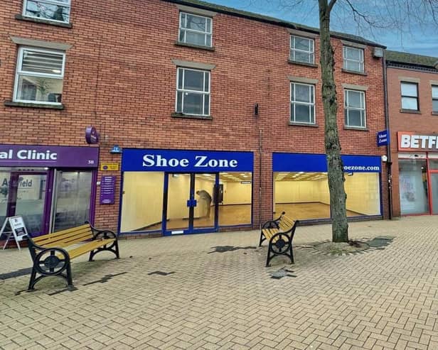 The three-storey building at 36-38 Low Street, Sutton, which used to be occupied by Shoe Zone (PHOTO BY: Lester and Bingley property consultants)