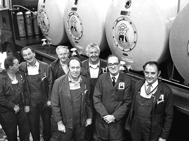 Mansfield Brewery was a brewery and public house operating company established in 1855. After being taken over by Wolverhampton & Dudley Breweries in 1999, the brewing of the branded beers was moved to Wolverhampton in 2002, where it continues today under the control of Marston's. Image taken in 1981.
