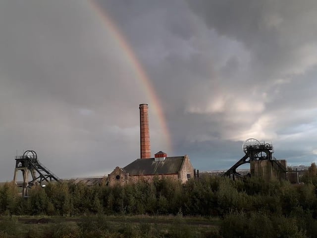 This rainbow over Pleasley Pit was sent in by Jani Plant