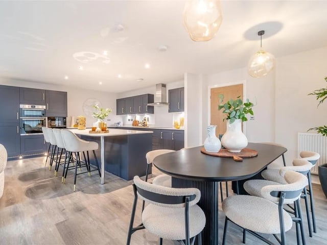 Stunning large open plan family living/dining kitchen with island