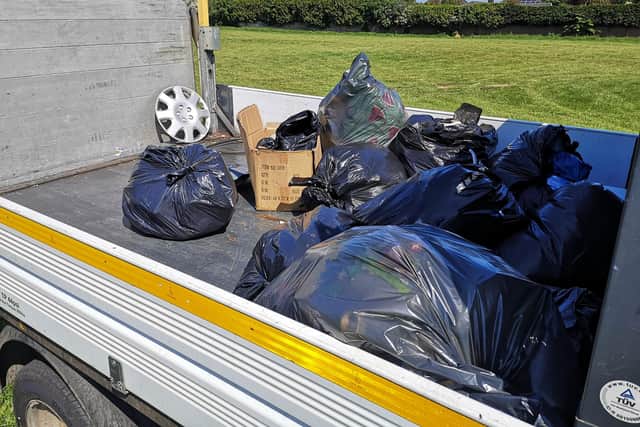 Some of the waste removed from West Park, Kirkby, following unlawful access to the site.