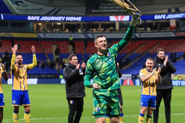 Mansfield Town goalkeeper Liam Roberts following the English Football League 1 match against Bolton Wanderers FC at The Toughsheet Community Stadium, 29 December 2025.