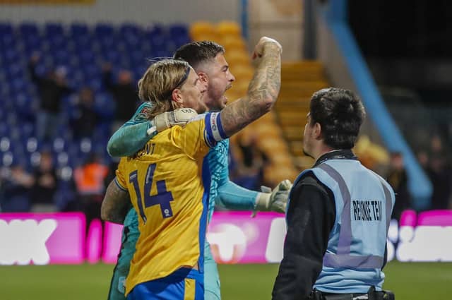 Stags celebrate beating Peterborough last week