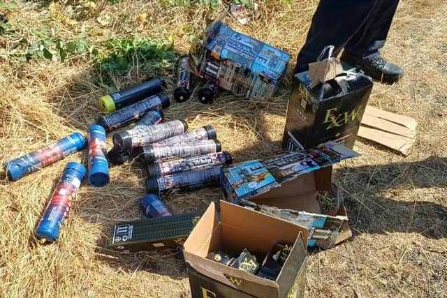 26 cannisters were found hidden in a bush in Portand Park, Kirkby-in-Ashfield