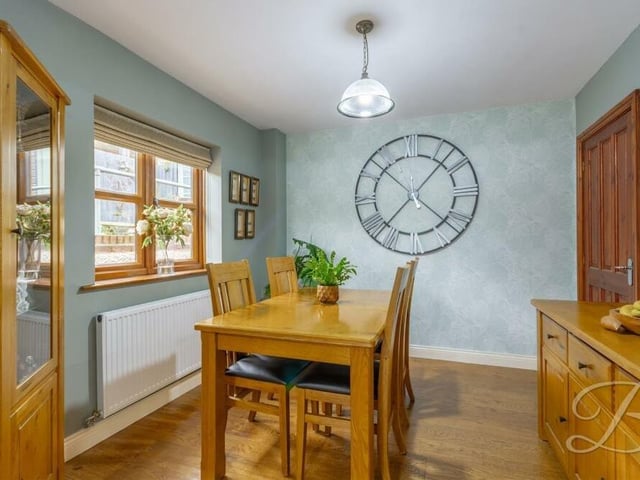 Next stop at the £330,000-plus Lilac Grove property is this homely dining room, which is easily reached from the kitchen. As you can see, there is lots of space for a dining table and chairs, and the room is bright too thanks to a window to the rear of the house.
