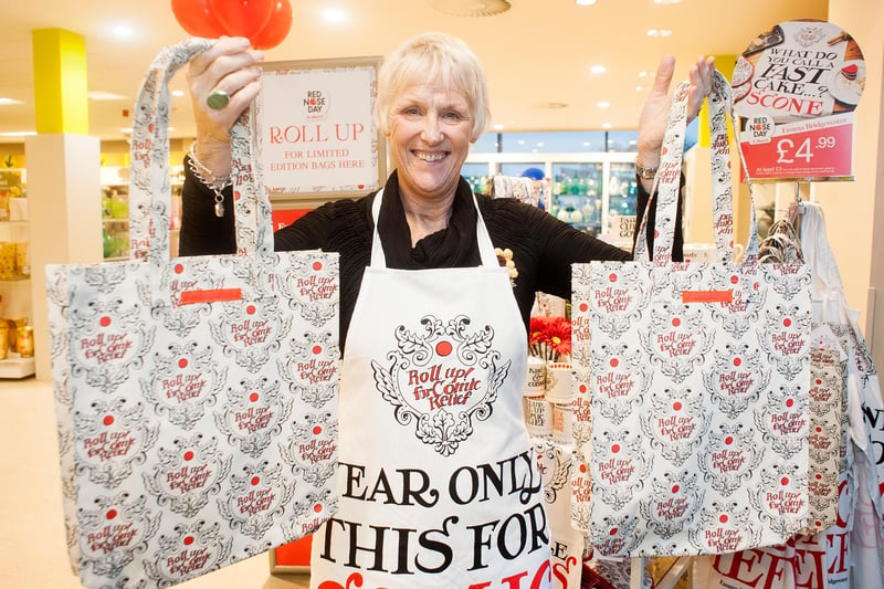 Tricia Stewart, the original WI "Calendar Girl"  helped launch of Emma Bridgewater’s  homeware range for Red Nose Day 2013