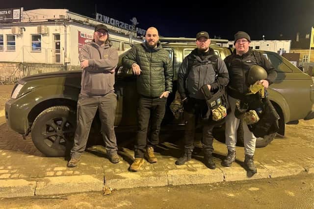 Matt Catto, Alex Brown, Tyler Bond and Aidan Dean on a previous Ukraine mission