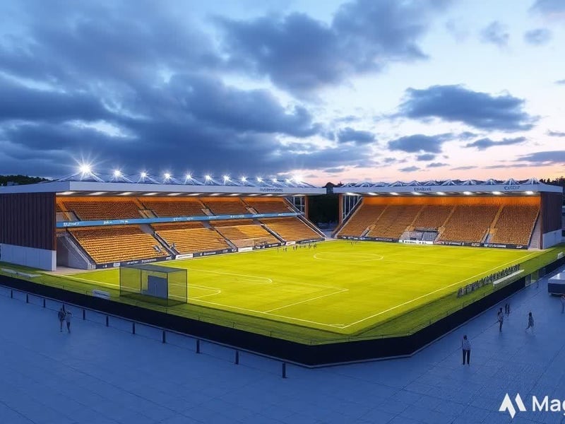 This is just one of the stunning options of how Mansfield Town's One Call Stadium could look in 2040, according to AI.