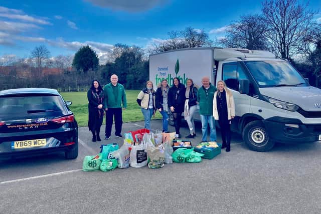 The food donated to Sherwood Forest Foodbank