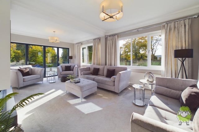 This photo shows how bright and comfortable the lounge is at the £600,000-plus property in Forest Town.
