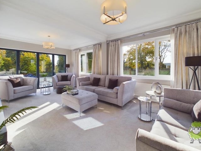 This photo shows how bright and comfortable the lounge is at the £600,000-plus property in Forest Town.