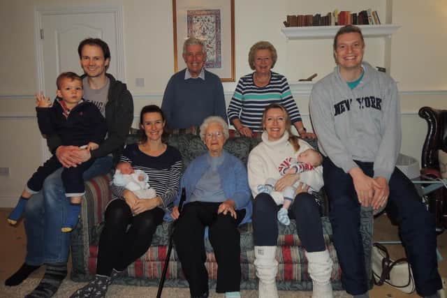 From the oldest to the youngest -- a photo that spans all four generations of matriarch Edith's family.