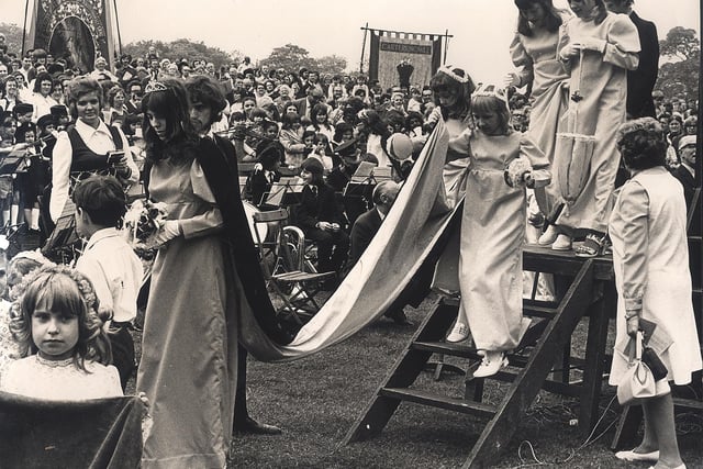 14yrs old Jillian Cole , Heeley Salvation Army Queen at the Meersbrook Whit Sing,  May 1973
