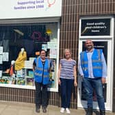 Staff from the Amazon warehouse in Sutton volunteered at the Sure-Start shop in Mansfield. Photo: Amazon