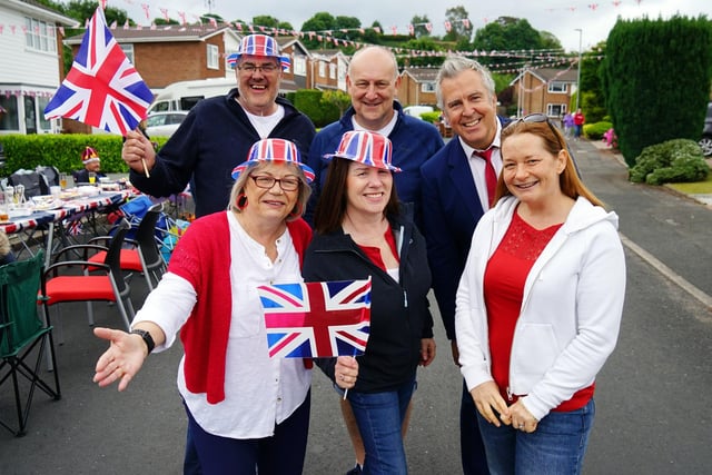 The street party organisers celebrate a successful day at the Delamere Drive celebrations.