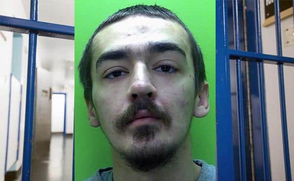 Benjamyn Marriott, of no fixed address, was found to be in possession of a quantity of amphetamine. He spat in an officer’s face and kicked another officer to her leg during the incident.