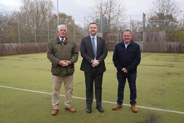 Welcoming the funding are, from left, Coun Arnie Hankin, David Broomhead, head teacher of Selston High School and Coun David Martin. Photo: Submitted