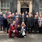 Coun Ben Bradley and the group outside 10 Downing Street.