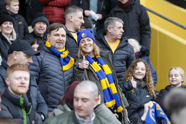 Mansfield Town fans before the 4-1 win over Doncaster Rovers.
