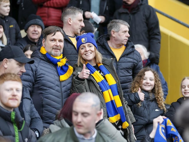 Mansfield Town fans before the 4-1 win over Doncaster Rovers.