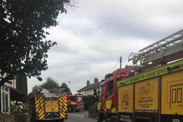 Fire engines are still at the scene of the fire