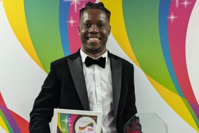 Winner: Nikita celebrated his win at the Great British Care Awards 2024.