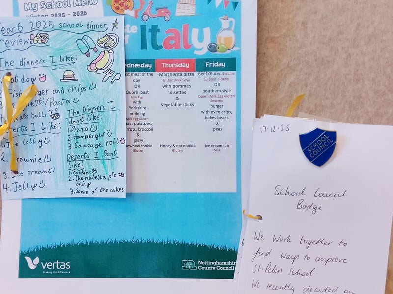 A dinner menu and badges were just some of the things brought in by St Peter's schoolchildren