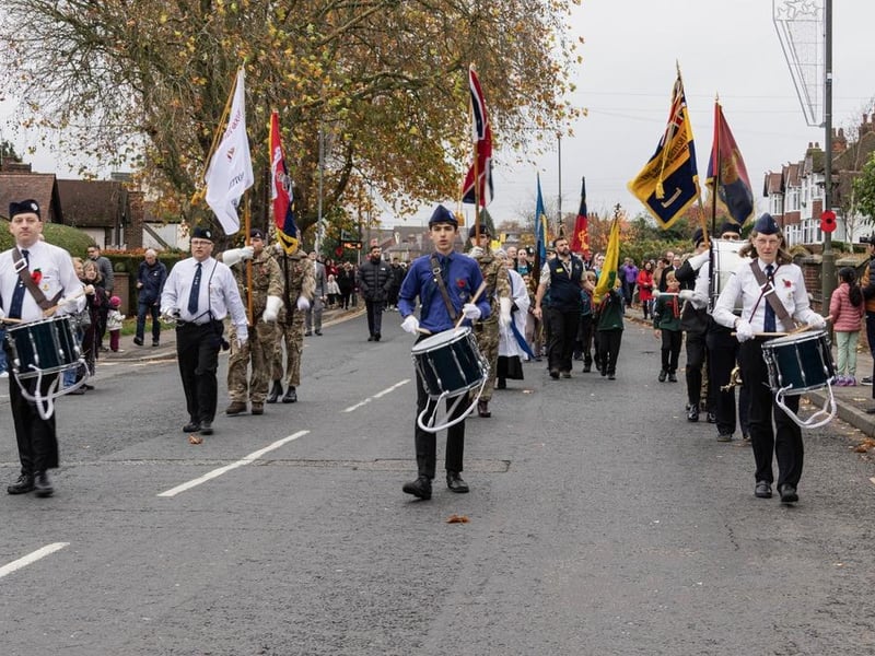 Many local residents lined the streets as the parade marched past.