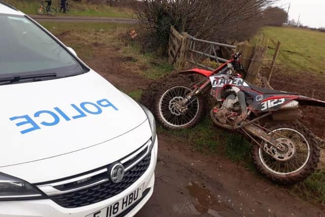 Police are encouraging the public to help bring anti-social off-road bikers to account. Photo: Nottinghamshire Police
