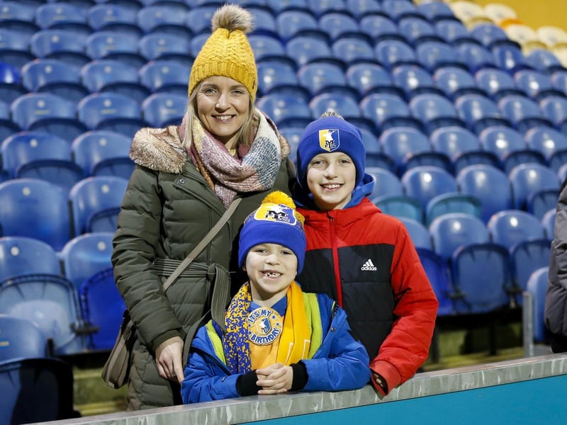 Stags fans at the One Call Stadium for the Sky Bet League 2 match against Barrow.