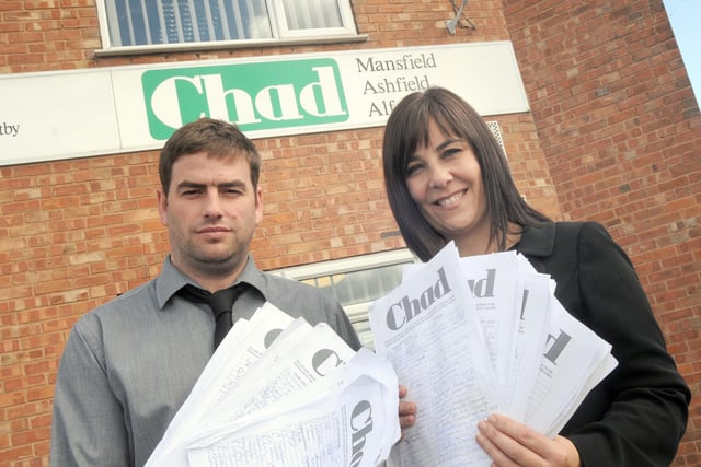 Chad Editor Tracy Powell and reporter James Savage pictured with a petition about the dangers of speed on the A60