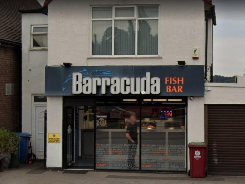 Barracuda Fish Bar on Sutton Road, Mansfield, was rated five out of five on October 10