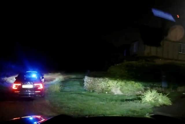 Andrew James tries to evade police by driving up a dirt track.