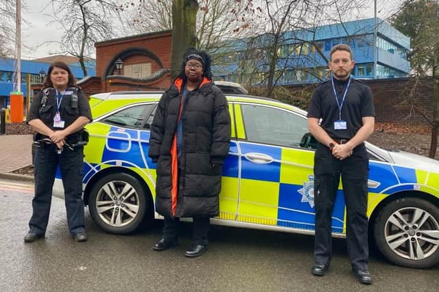 PC Amanda Renshaw, nurse Annette Palmer and Sergeant Anthony Horsnall