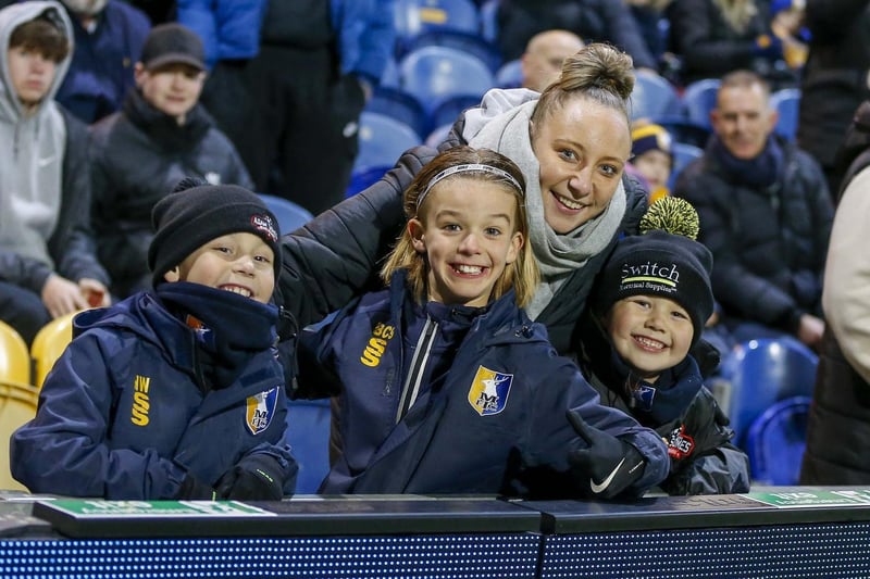 Mansfield Town fans ahead of the draw with Tranmere Rovers on 28th November.