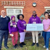 LOCAL CARE HOME PRESENTS CHEQUE TO LOCAL CHARITY