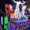 Santa arrives on his sleigh to start the festive fun