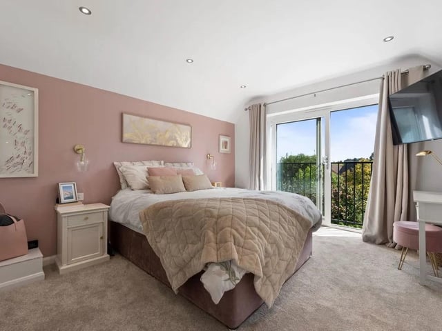 An opulent, luxurious space, the principal suite consists of a bedroom full of charm and comfort with stylish downlighting, a radiator and uPVC doors that slide open to enjoy garden views, elegantly finished with a Juliet balcony. The bedroom is accessed through your own dressing room, which sits shoulder to shoulder with a private, elegant en-suite bathroom.