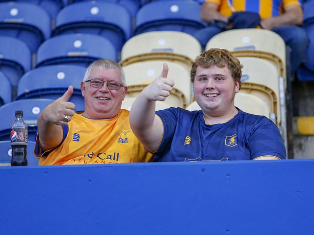 Mansfield Town fans during the Sky Bet League 2 match against Carlisle Utd.