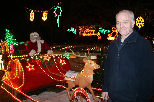 Walter Smith Corbriggs with his Christmas lights in 2009