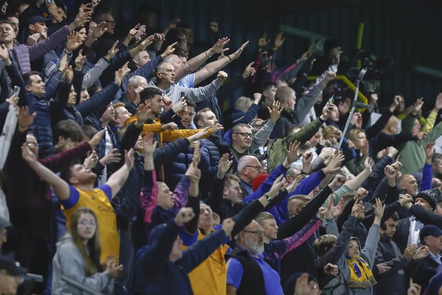 Mansfield Town fans during the Sky Bet League 2 match against Rochdale.