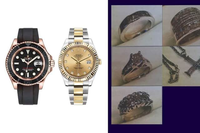 Items and examples of items stolen during the break-in. Images shared by Nottinghamshire Police.
