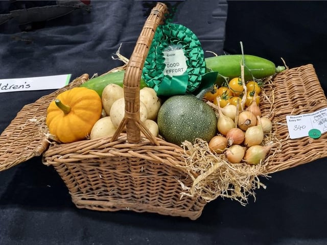 A vegetable basket produced by a very young entrant at this year's event. Photo: Lesley Grand-Scrutton