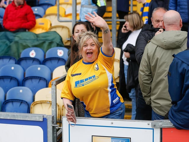 Mansfield Town fans ahead of the win over Stevenage.