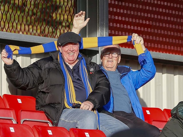 Mansfield Town fans ahead of the win over Salford.