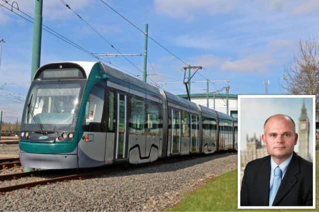 There are still firm hopes that the tram will come to Eastwood and Kimberley. Inset: Councillor Richard Robinson.